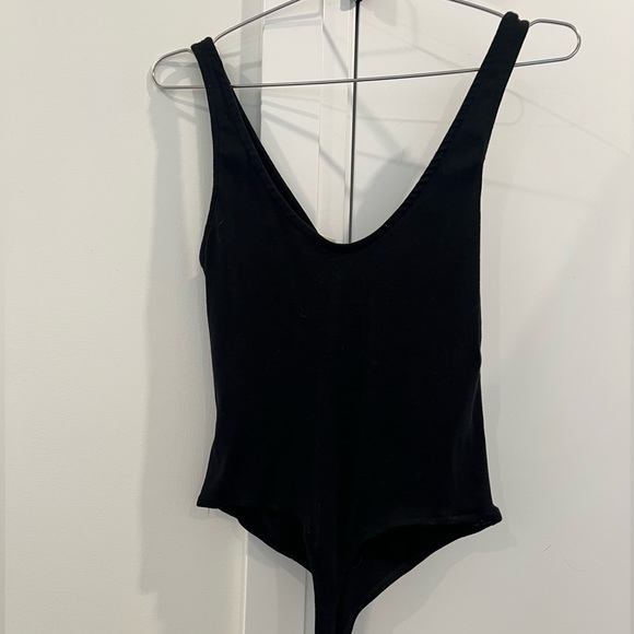 Open Edit center ruched bodysuit in black - Picture 7 of 8